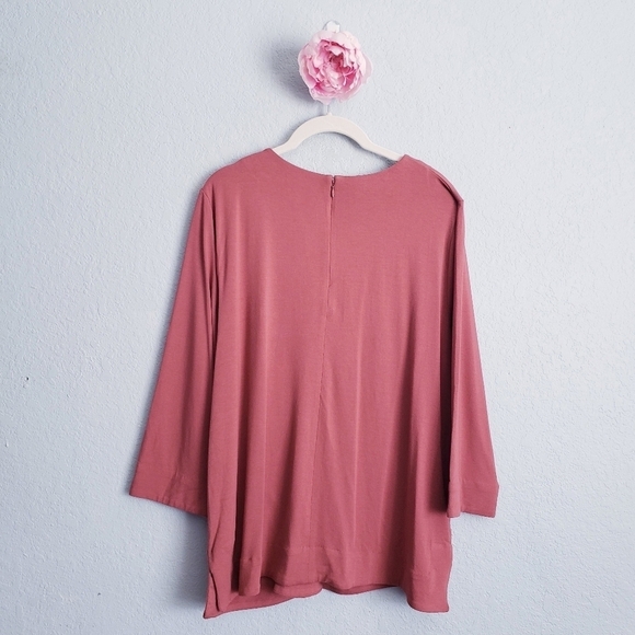 Ann Taylor Muted Rust Front Knot 3/4 Sleeve Blouse - Picture 6 of 6